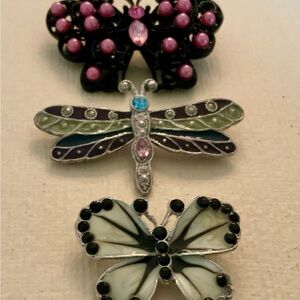 3 vintage 1980’s enamel brooches